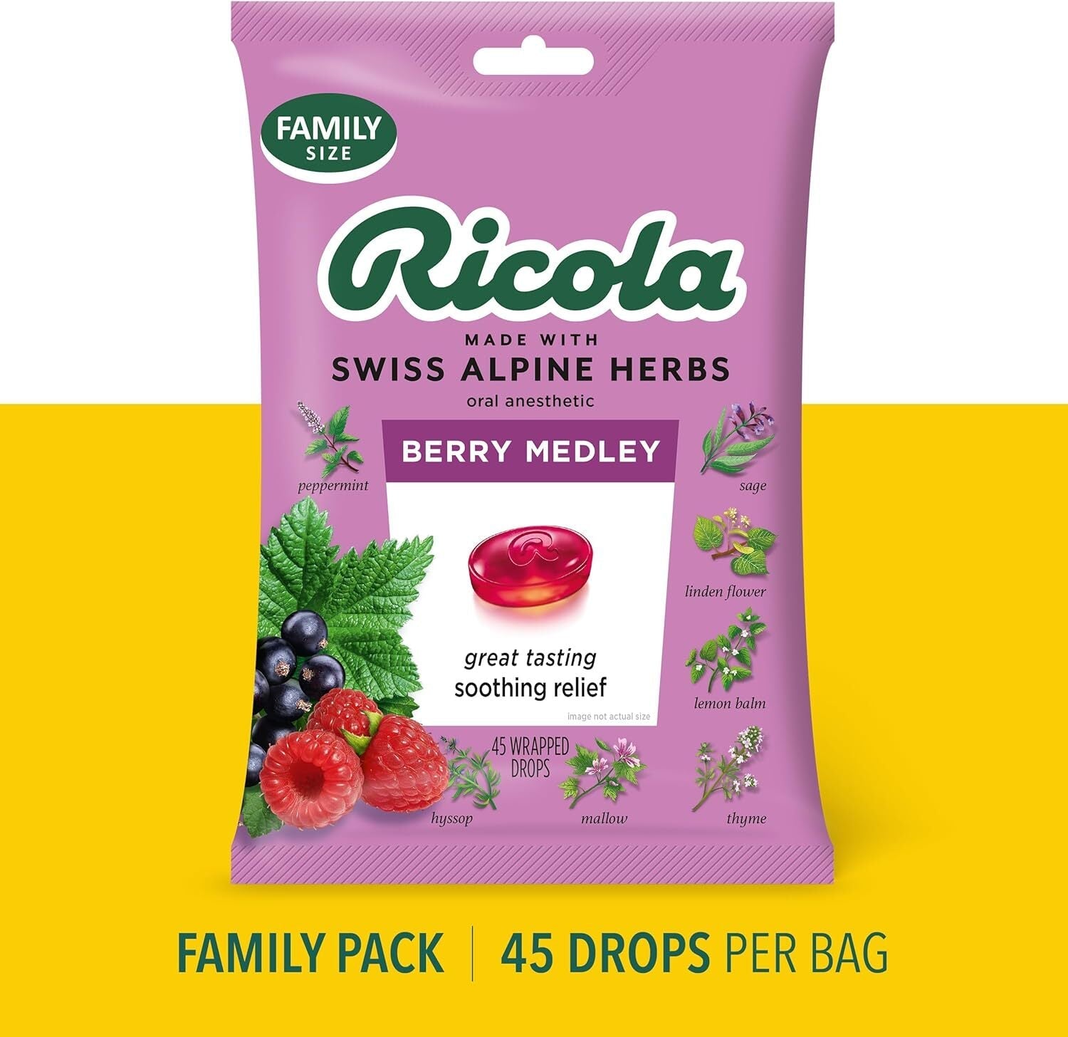 new Ricola Berry Medley Throat Drops, 45 Count, Delicious Relief & 45 RICOLA - KOEEK