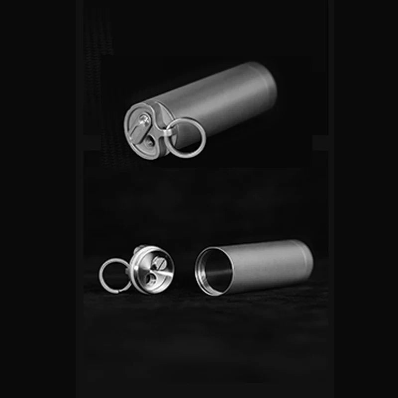 Titanium Waterproof Pill Bottle Toothpick Case EDC Travel Storage 07FC0E-D4 - KOEEK