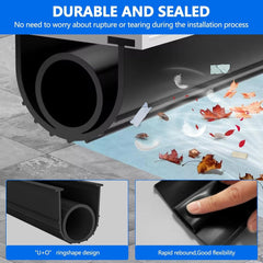 new Garage Door Bottom Seal, 20FT Weather Stripping Rubber Seal with Black 07FC0E-D4 - KOEEK