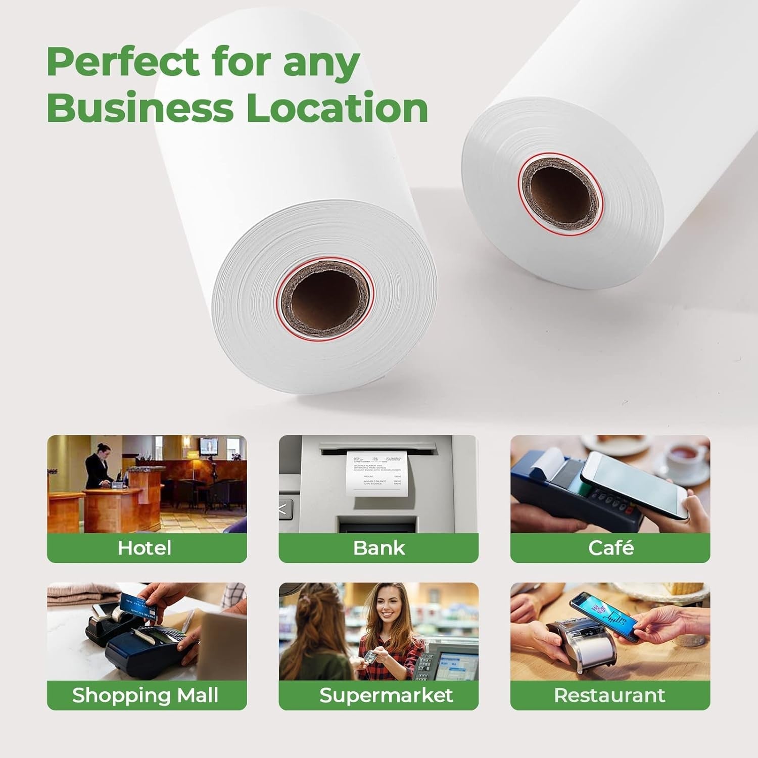 new MUNBYN 2 x 50ft Thermal Paper (20 Rolls), 2 x 50', white MUNBYN - KOEEK