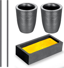 new 5 Pieces Crucible Metal Melting Kit, Including 2 Clay Graphite black 07FC0E-D4 - KOEEK
