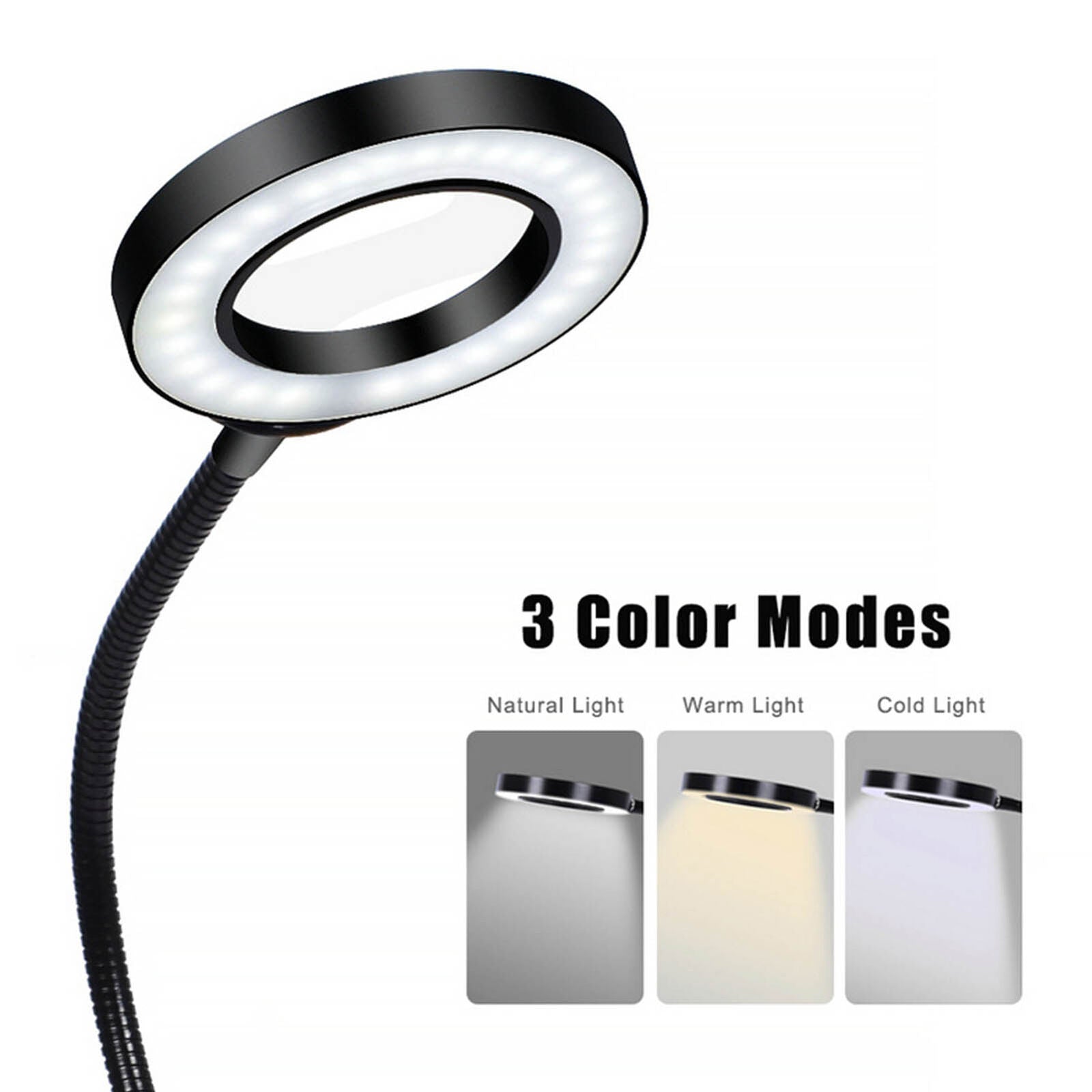 new Magnifying Lamp LED Light 3X Gooseneck With USB-Cable Adjustable Brightness koeek - KOEEK