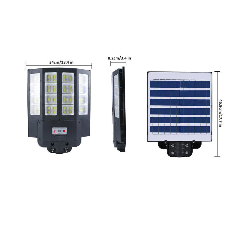 ny 2000W kommerciel Solar Street Flood Light Udendørs Dusk to Dawn vejlampe + stang