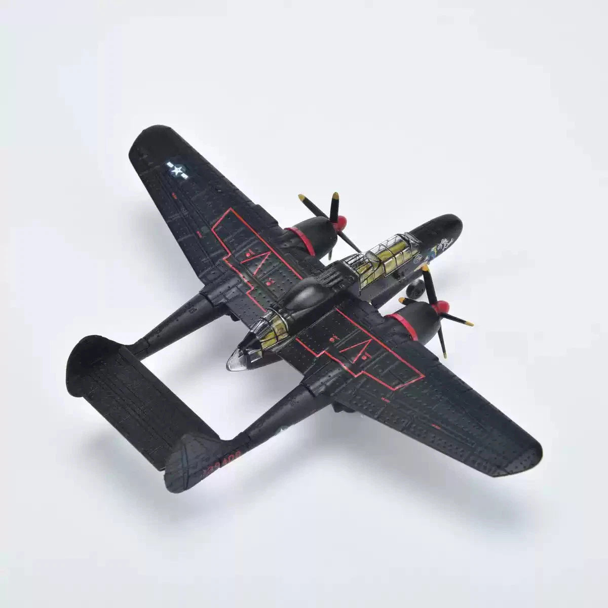 1/144 Scale US P-61 Black Widow Aircraft Black Color Diecast Metal Model 07FC0E-D4 - KOEEK