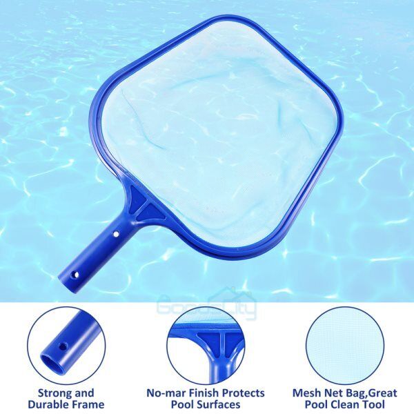 ny Heavy Duty Pool Skimmer Leaf Rake Net Scooper, Rengøring Svømmebassin, Fine Mesh