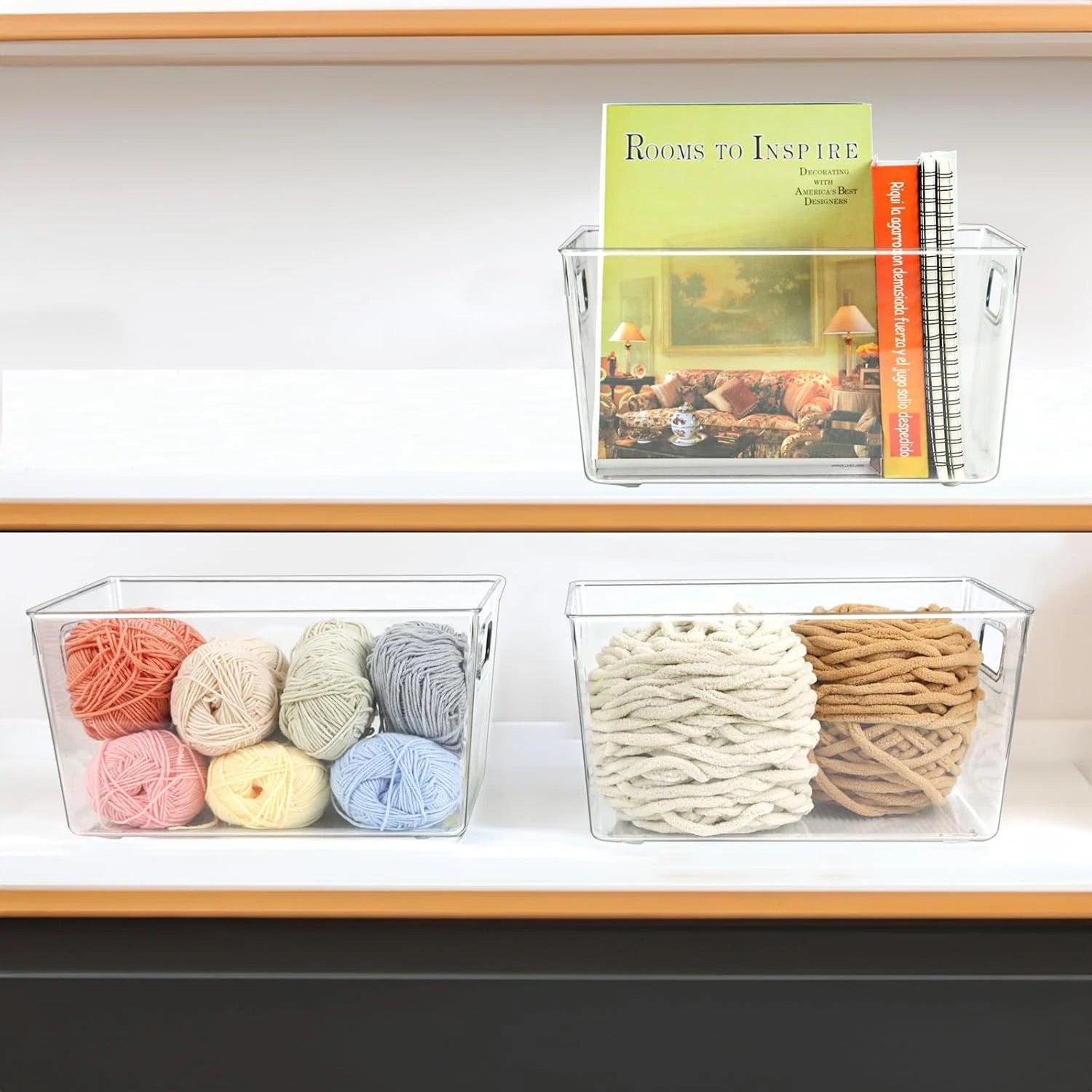 4 transparent storage boxes, suitable for organizing kitchen cabinets 07FC0E-D4 - KOEEK