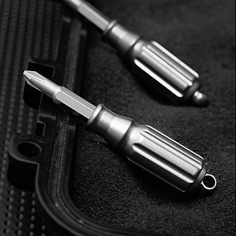 EDC Mini Titanium S2 Steel Screwdriver Portable Keychain Outdoor Pocket Tool Toy 07FC0E-D4 - KOEEK
