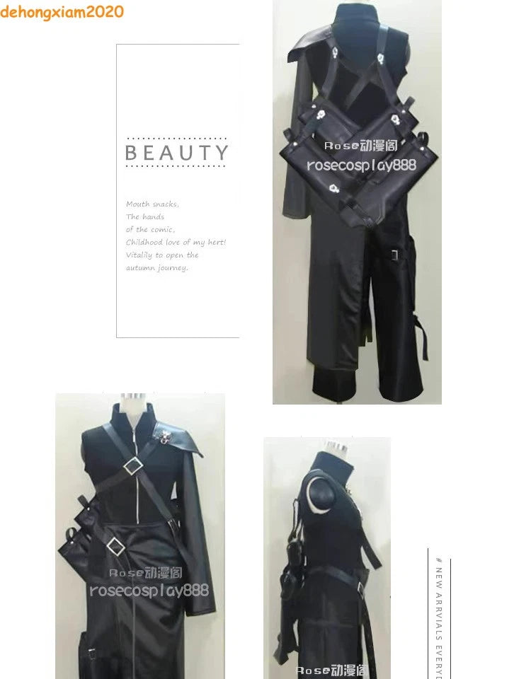 Anime FF7 Cloud Strife Costume Cosplay Halloween Tops Pants Props 07FC0E-D4 - KOEEK