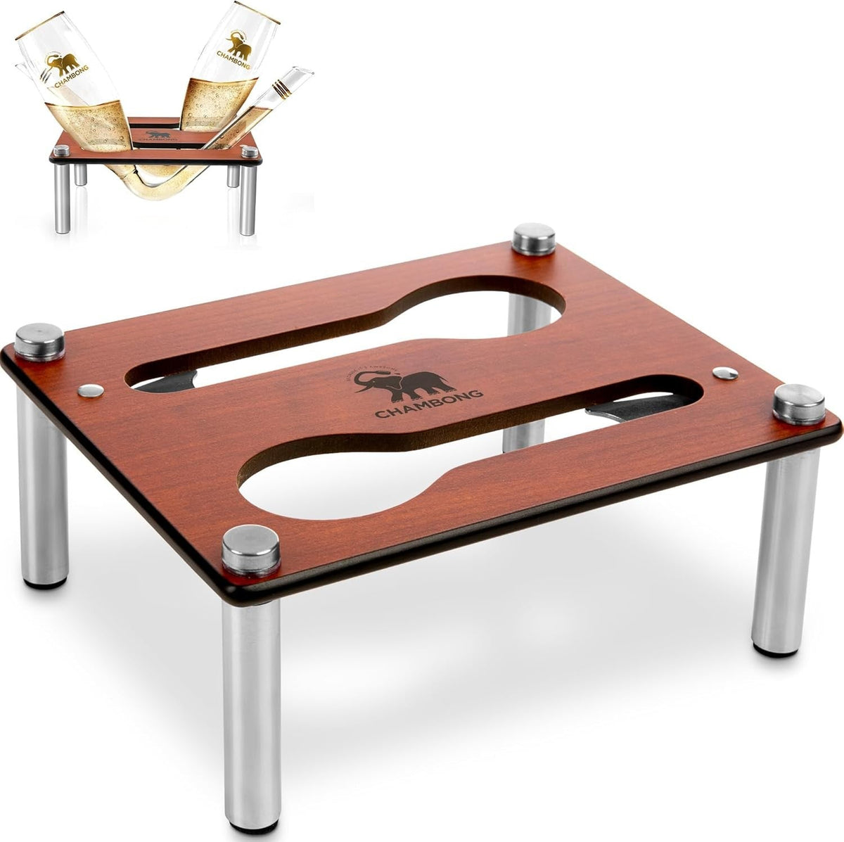 new Chambong – Holder for Easy Refills - Premium Wood Stand Holds 2 Pieces Brown CHAMBONG - KOEEK