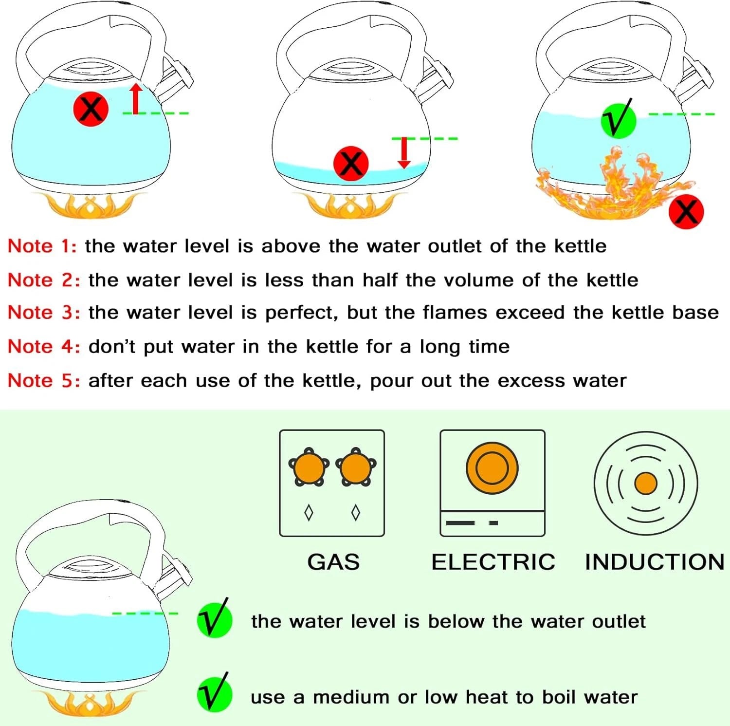 Tea Kettle for Stove Top, Loud Whistling Kettle for Boiling Water Coffee or Milk 07FC0E-D4 - KOEEK