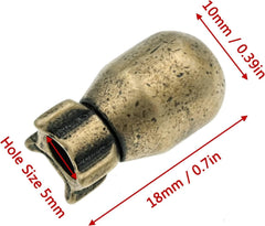 Solid Brass Bomb Shaped Parachute Cord Beads Knife Paracord Lanyard EDC Pendant 07FC0E-D4 - KOEEK
