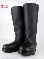 Russia Soviet Army Military Soldiers Vintage Combat Long Boots Black Leather 07FC0E-D4 - KOEEK