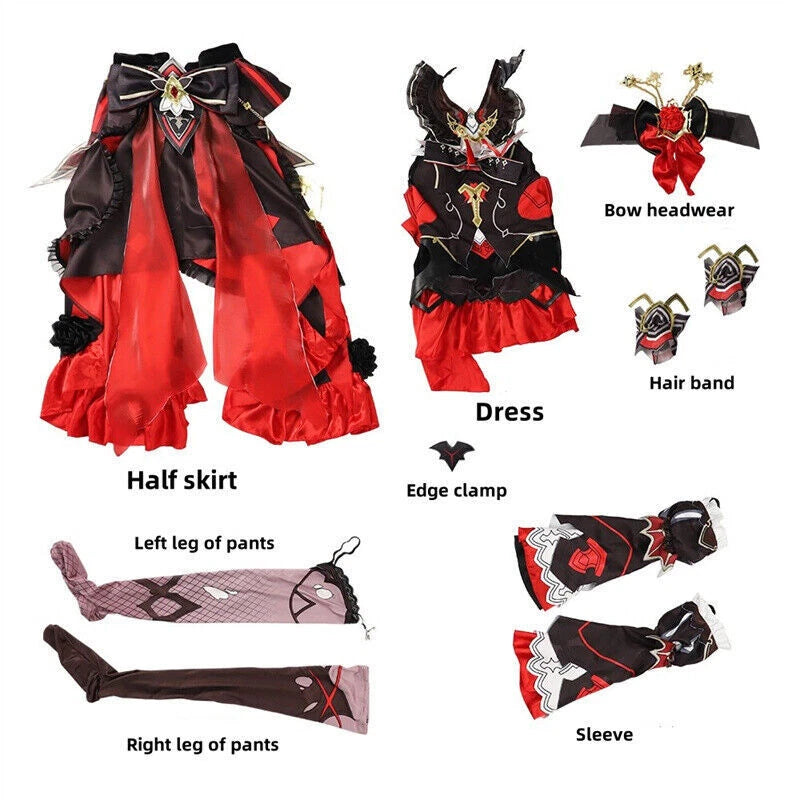 Honkai Impact 3 Theresa Apocalypse Cosplay Custome Outfits Dress Red Women Set 07FC0E-D4 - KOEEK