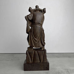 Vietnam Nha Trang Agarwood Zhong Kui Figurine 20cm Wood Carving Home Decor 07FC0E-D4 - KOEEK