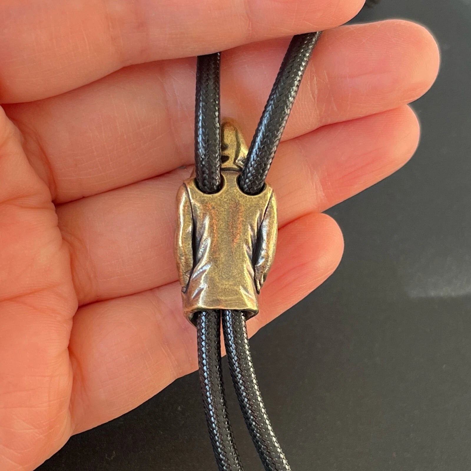 Brass Cape Shape Bola Bolo Tie Vintage Cowboy Waxed Rope Wedding Necklace Gifts 07FC0E-D4 - KOEEK