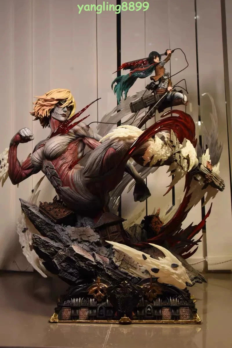 Recast Attack On Titan Mikasa Vs Annie 1/6th Ackerman Resin Model Collect 75cm H 07FC0E-D4 - KOEEK
