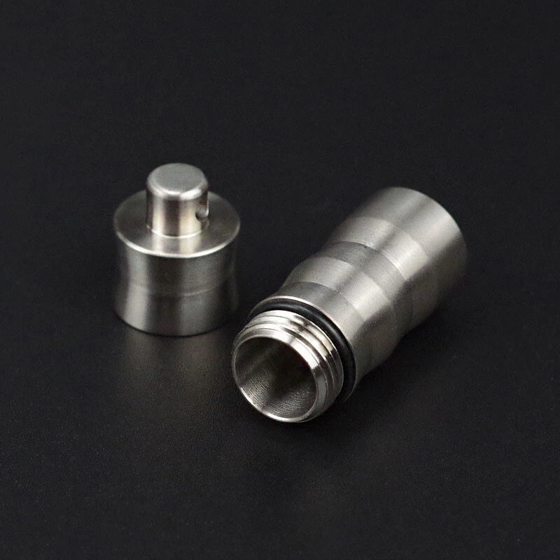 Titanium Waterproof Pill Box Organizer Container Case Storage Tank EDC Key chain 07FC0E-D4 - KOEEK