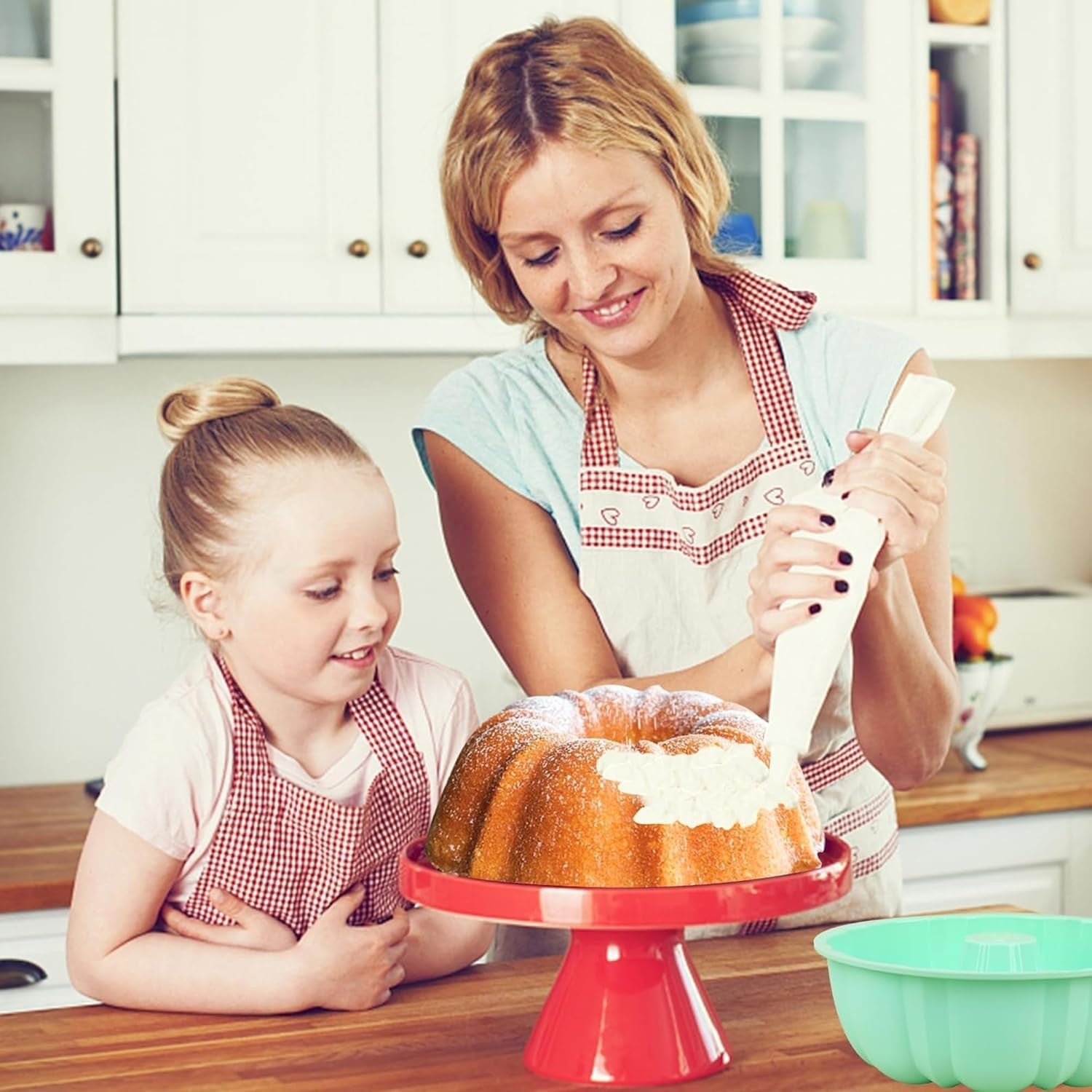 new 10 Inch Silicone Cake Pan for Bundt, 12 Cups Nonstick Fluted Tube for... 07FC0E-D4 - KOEEK