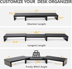 Dual Monitor Stand Riser Office Desktop Organizer Stand 2 Monitors,Adjustable 07FC0E-D4 - KOEEK