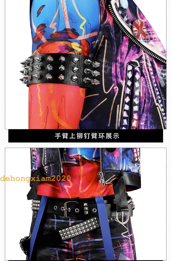 Spiderman Across The Spider-Verse Hobie Brown Cosplay Punk Costume Halloween Set 07FC0E-D4 - KOEEK