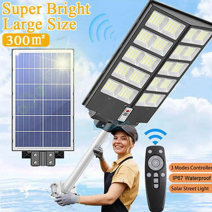 new 990000000000LM 1000W Watts Commercial Solar Street Light Parking Lot Road Lamp