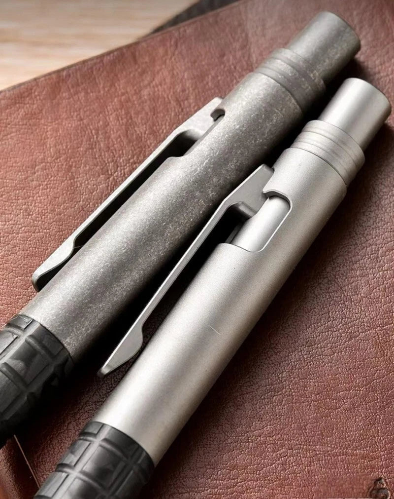Carbon Fiber Ballpoint Pen EDC Titanium Bolt Action Signature Writing Pocket Pen 07FC0E-D4 - KOEEK