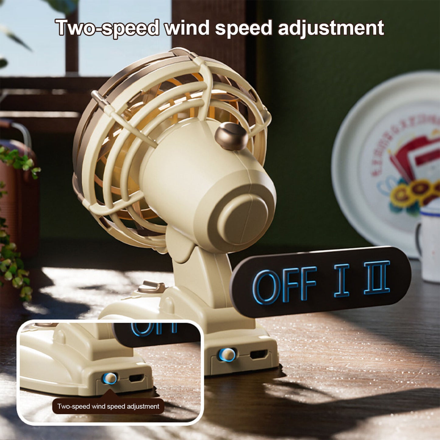 new Desk Fan Small Room Air Circulator Fan Strong Wind, USB Rechargeable Ultra Quiet koeek - KOEEK