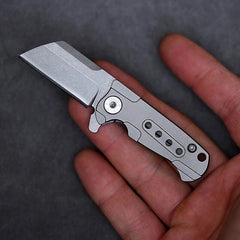 MINI Titanium Keychain Folding Knife D2 Blade pocket EDC Outdoor Camping Tool 07FC0E-D4 - KOEEK