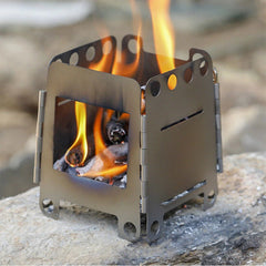 Portable Camping Titanium Stove Lightweight Folding Wood Burning Stove Camping 07FC0E-D4 - KOEEK