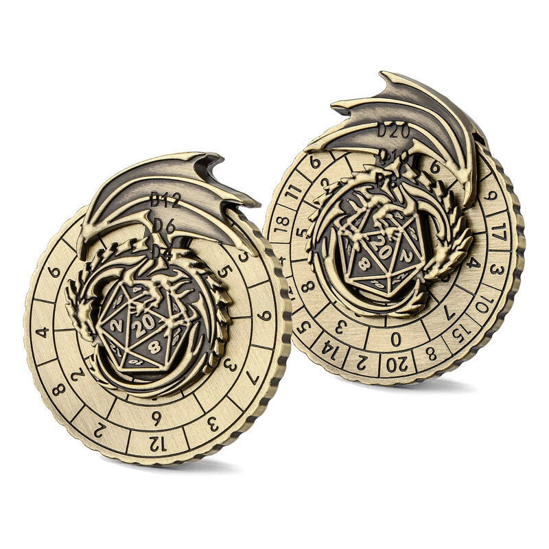 Spinner Dice 7-in-1 Metal DND Dice Set Unique Dragon Rotate D&D Dice RPG Gifts 07FC0E-D4 - KOEEK
