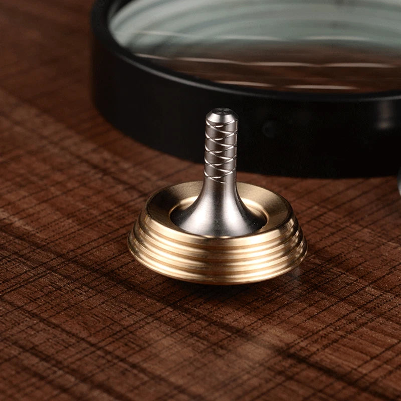 Stainless Steel Brass Spinning Top EDC Desktop Spinner Fidget Toy Stress Relief 07FC0E-D4 - KOEEK