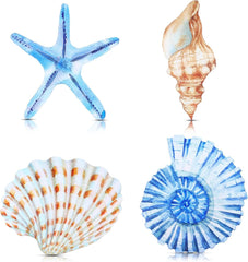 new Yookeer 4 Pcs Beach Wall Decor Seashell Starfish Large, As Pictures Shown YOOKEER - KOEEK