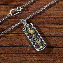 Vintage Dragon Pendant Necklace Men's Taoist Chinese Style  Charm 07FC0E-D4 - KOEEK