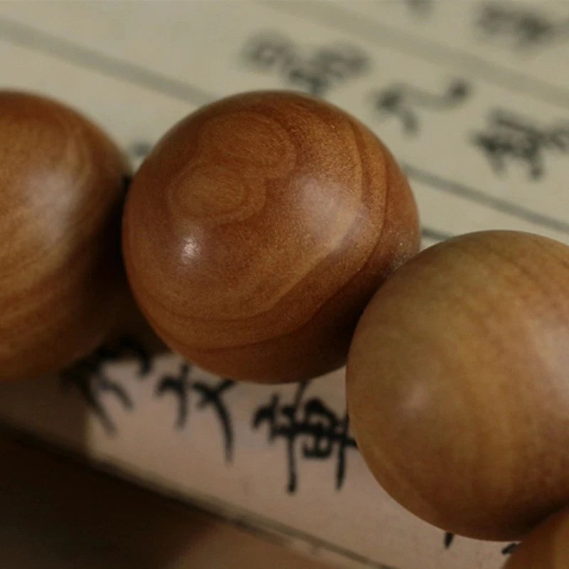 20mm Sandalwood Handcarved Prayer Beads Rosary Buddhist Bracelet Bangle Amulet 07FC0E-D4 - KOEEK