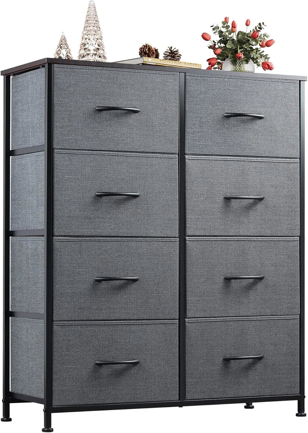 Fabric dresser for bedroom, high dresser with 8 drawers 07FC0E-D4 - KOEEK