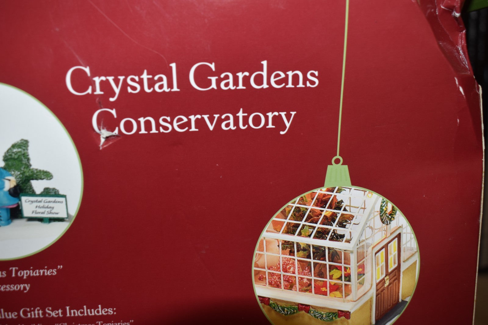 "Crystal Gardens" Conservatory in the box, with lights, Christmas city series 07FC0E-D4 - KOEEK