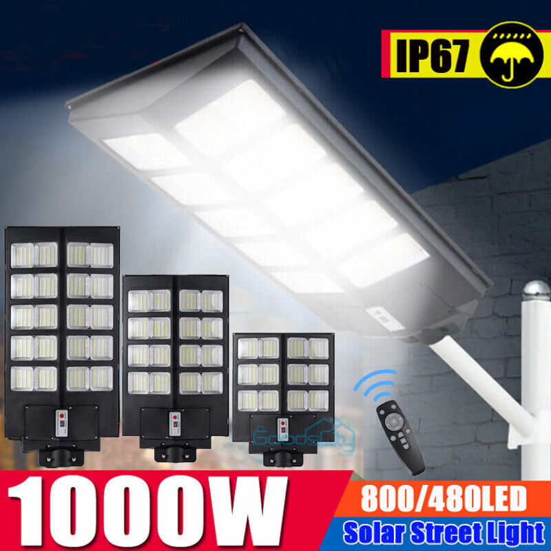 ny 990000000000LM 1000W Watt Kommersiell Solar Gatelys Parkeringsplass Veilampe