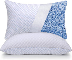 Compressed Memory Foam Pillow King 2-Pack, Sleep Cooling Pillow 2-Pack 07FC0E-D4 - KOEEK