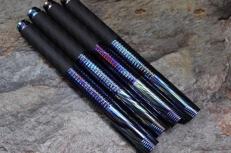 Titanium Damascus+Carbon Fiber Ball Point Pen Ballpoint Broken Window Tool Pen 07FC0E-D4 - KOEEK
