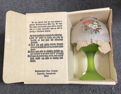 Westmoreland Glass Mini Candle Light Fairy Lamp Christmas Green Poinsettia WESTMORELAND - KOEEK