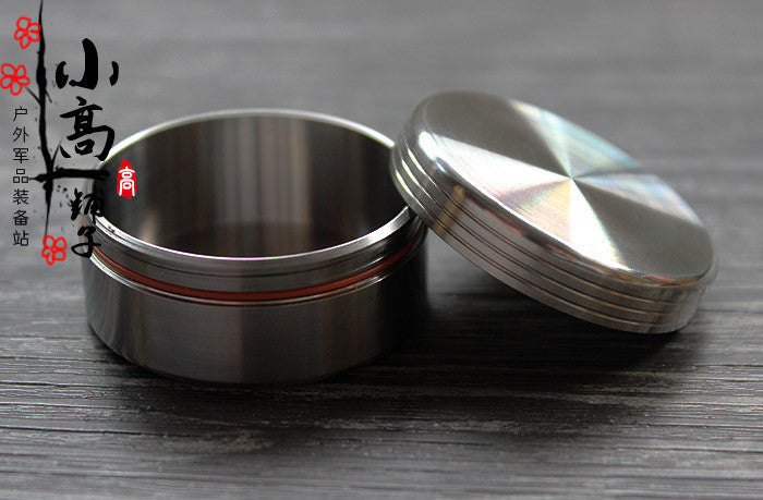 Titanium Round Waterproof Mini Pill Box Case Travel Medicine Container EDC Box 07FC0E-D4 - KOEEK