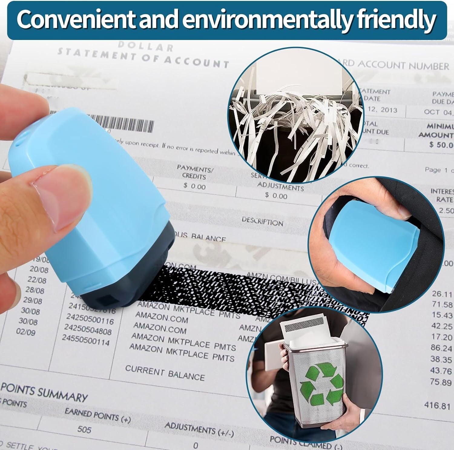 new Identity Theft Protection Roller Stamp,Confidential Stamp with Two...