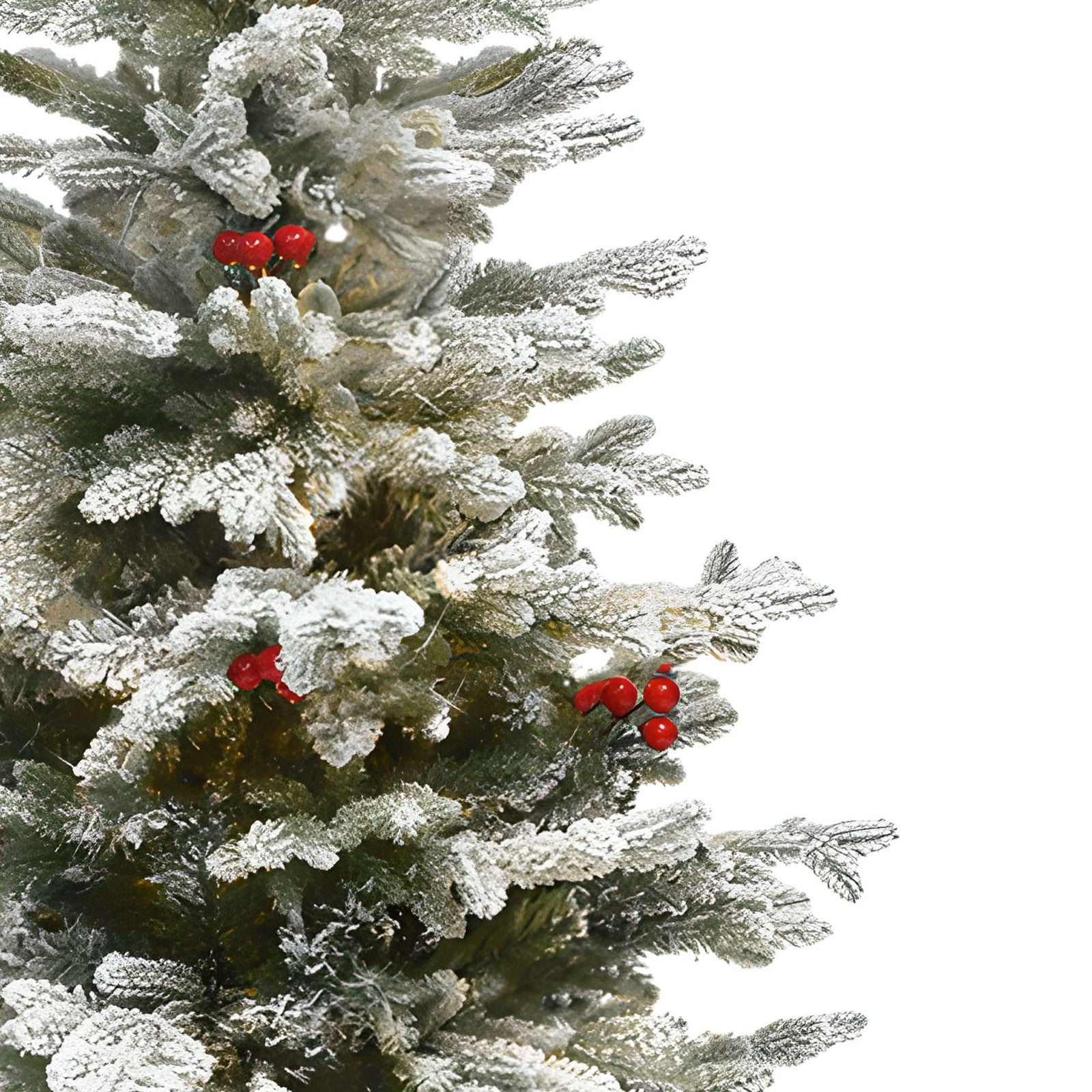 4.5ft Potted Pre-Lit Flocked Pencil Christmas Tree Slim Fir Tree with 100 Lights 07FC0E-D4 - KOEEK