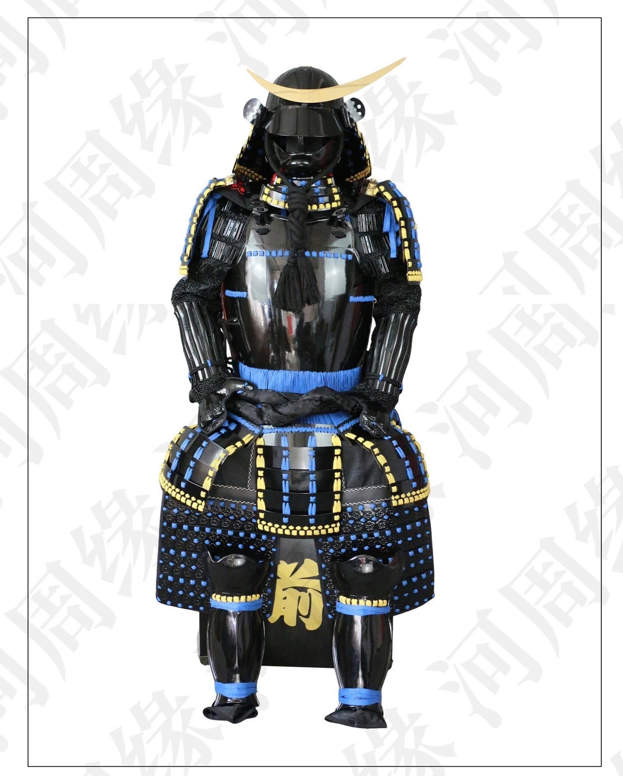 Samurai Armor Shiny Blue Black Japanese Armor Tōsei Gusoku Ornament Collectible 07FC0E-D4 - KOEEK
