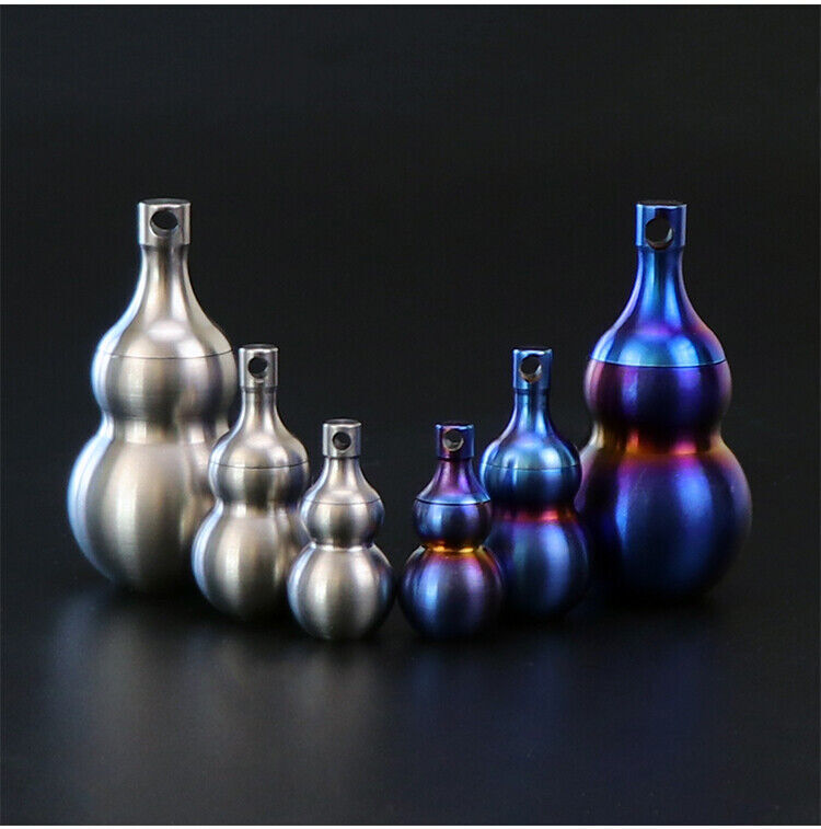 Pure Titanium Waterproof Pill Case Holder Organizer Container EDC Keychain Gift 07FC0E-D4 - KOEEK