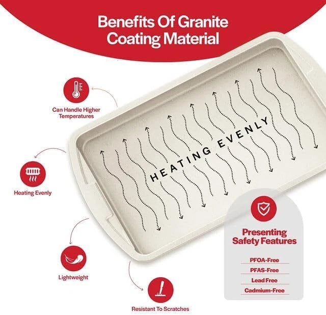 Baking Pan Set - 6 Piece - Stackable, Deluxe, Non-Stick Baking 07FC0E-D4 - KOEEK