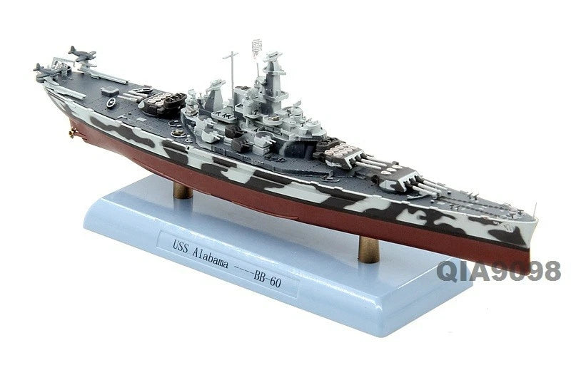 1:1000 Scale USS Alabama BB-60 Battleship Metal + Plastic Ship Model 07FC0E-D4 - KOEEK