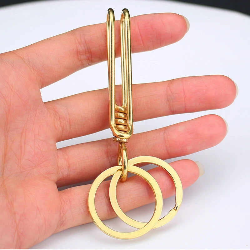 Brass / Steel Handmade Keychains Keyrings Bag Wallet Chain Belt Clip Key Holder 07FC0E-D4 - KOEEK