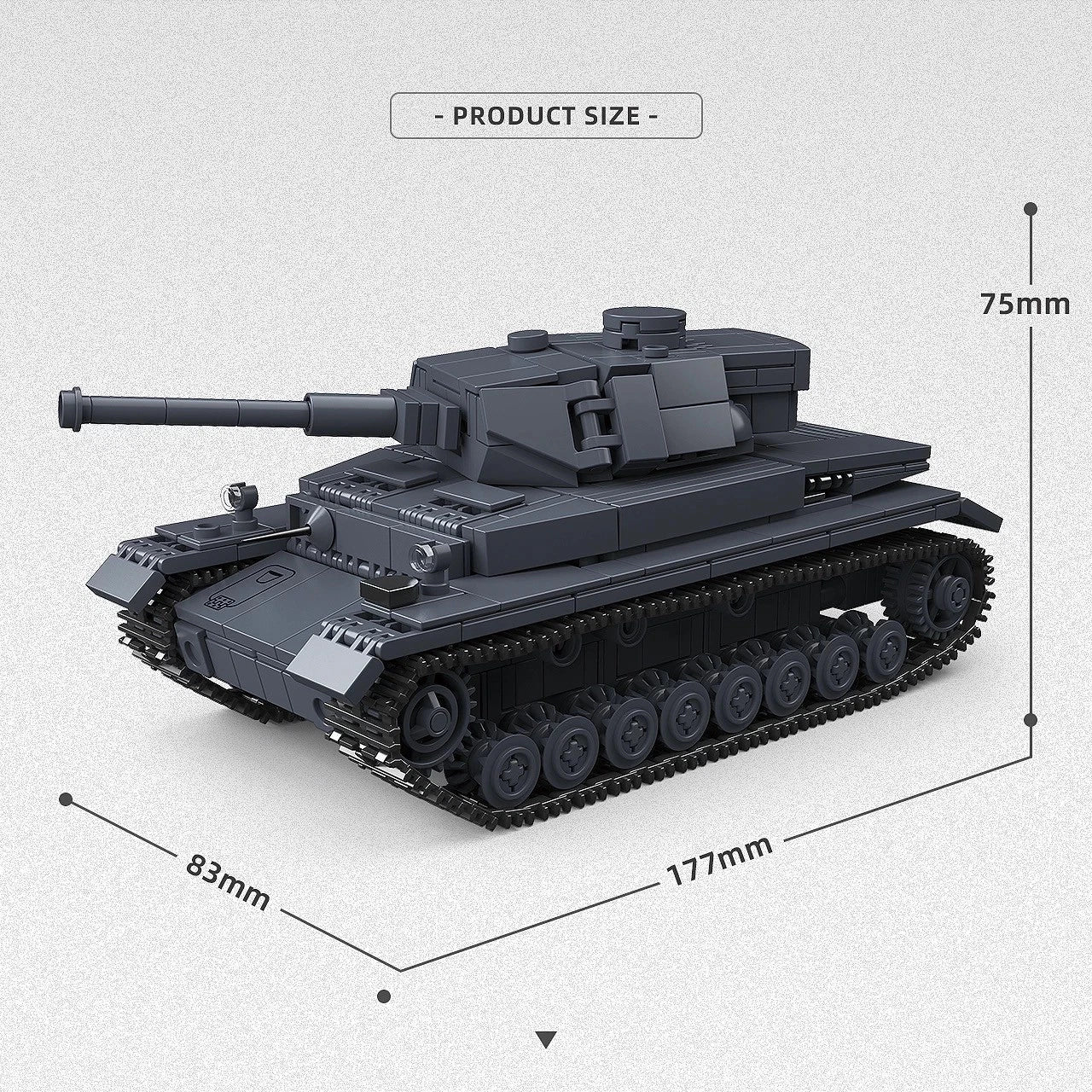 1:35 German Panzer IV Tank WWII Military Vehicle Building Blocks Toy With BOX 07FC0E-D4 - KOEEK