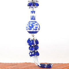 Blue and White Porcelain Car Hanging Ornament Ceramic Vase Interior Decor 07FC0E-D4 - KOEEK